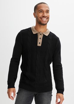 Sweter z kołnierzykiem polo ze sklepu bonprix w kategorii Swetry męskie - zdjęcie 170605788