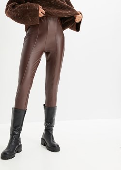 Legginsy ze sztucznej skóry ze sklepu bonprix w kategorii Spodnie damskie - zdjęcie 170605908