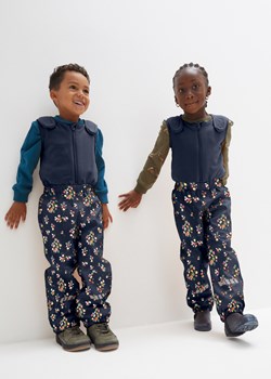 Spodnie dziecięce przeciwdeszczowe, ocieplane, z kwiatowym nadrukiem ze sklepu bonprix w kategorii Spodnie dziewczęce - zdjęcie 170606356