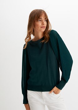Sweter z plisowanymi rękawami ze zrównoważonej wiskozy ze sklepu bonprix w kategorii Swetry damskie - zdjęcie 170606667