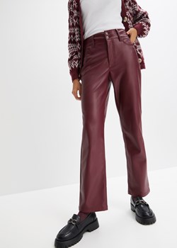 Spodnie ze sztucznej skóry, w krótszej długości ze sklepu bonprix w kategorii Spodnie damskie - zdjęcie 170607049