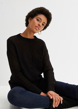 Sweter w siatkowy wzór ze sklepu bonprix w kategorii Swetry damskie - zdjęcie 170607628