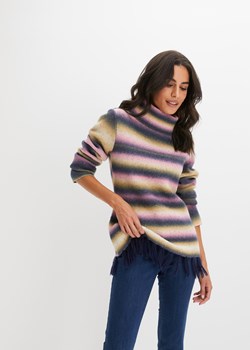Sweter z golfem i frędzlami ze sklepu bonprix w kategorii Swetry damskie - zdjęcie 170607668