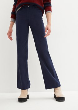 Spodnie ze stretchem z wysoką talia, szerokie nogawki ze sklepu bonprix w kategorii Spodnie damskie - zdjęcie 170607917