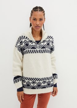 Sweter w norweski wzór, z domieszką wełny ze sklepu bonprix w kategorii Swetry damskie - zdjęcie 170608576