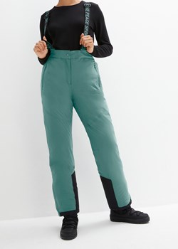 Spodnie narciarskie ocieplane i nieprzemakalne, z odpinanymi szelkami, Straight ze sklepu bonprix w kategorii Spodnie damskie - zdjęcie 170608617