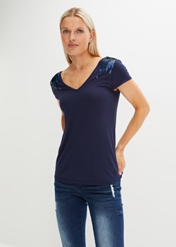 Shirt z cekinami ze sklepu bonprix w kategorii Bluzki damskie - zdjęcie 170608876