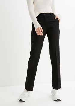 Spodnie ze stretchem i wysoką talią z wygodnym paskiem, długie ze sklepu bonprix w kategorii Spodnie damskie - zdjęcie 170610738