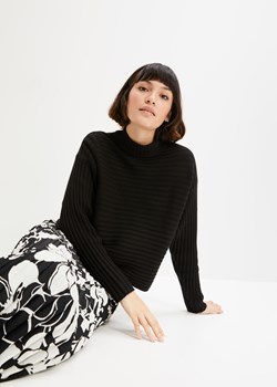 Sweter w prążek, ze stójką ze sklepu bonprix w kategorii Swetry damskie - zdjęcie 170610985