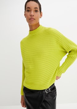 Sweter w prążek, ze stójką ze sklepu bonprix w kategorii Swetry damskie - zdjęcie 170610989