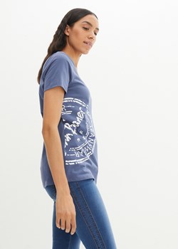 T-shirt z dekoltem w serek i nadrukiem ze sklepu bonprix w kategorii Bluzki damskie - zdjęcie 170611278