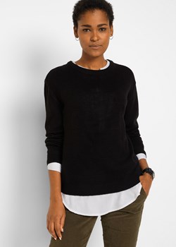 Sweter dzianinowy z okrągłym dekoltem ze sklepu bonprix w kategorii Swetry damskie - zdjęcie 170612585