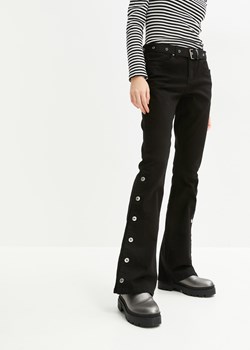 Spodnie twillowe z paskiem i plisą guzikową z boku (2 części) ze sklepu bonprix w kategorii Spodnie damskie - zdjęcie 170613528