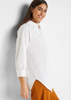 Bluzka oversized z rękawami 3/4, bawełna ze sklepu bonprix w kategorii Koszule damskie - zdjęcie 170613539