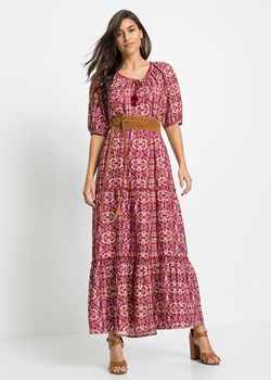 Długa sukienka z przyjaznej dla środowiska wiskozy z nadrukiem ze sklepu bonprix w kategorii Sukienki - zdjęcie 170613565