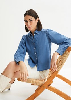 Bluzka dżinsowa z rękawami bufkami ze sklepu bonprix w kategorii Koszule damskie - zdjęcie 170614095