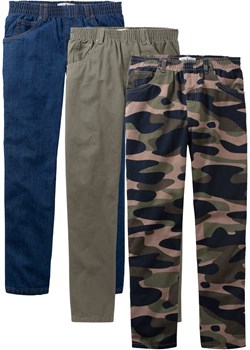 Spodnie chłopięce z gumką w talii (3 pary w opak.), Loose Fit ze sklepu bonprix w kategorii Spodnie chłopięce - zdjęcie 170615127