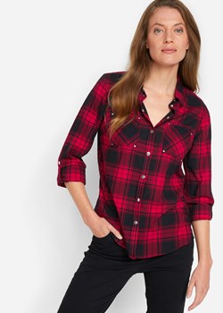 Bluzka bawełniana w kratę ze sklepu bonprix w kategorii Koszule damskie - zdjęcie 170615339