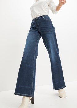 Dżinsy ze stretchem, z szerokimi nogawkami i wygodnym paskiem ze sklepu bonprix w kategorii Jeansy damskie - zdjęcie 170615368