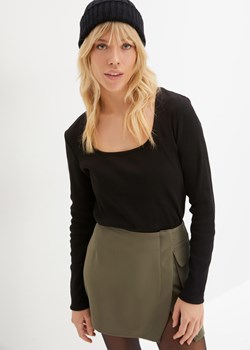 Shirt z długim rękawem, w prążek, z bawełny organicznej ze sklepu bonprix w kategorii Bluzki damskie - zdjęcie 170615396