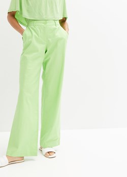 Spodnie lniane Loose Fit z wygodnym paskiem ze sklepu bonprix w kategorii Spodnie damskie - zdjęcie 170616225