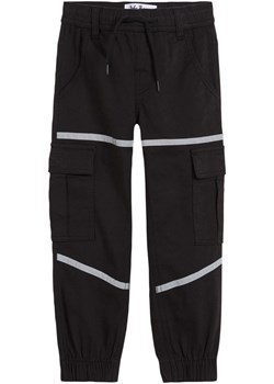 Spodnie bojówki chłopięce z odblaskowymi elementami, Tapered Fit ze sklepu bonprix w kategorii Spodnie chłopięce - zdjęcie 170616248