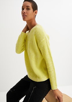 Luźniejszy sweter z dzianiny w waflowy wzór, długi rękaw ze sklepu bonprix w kategorii Swetry damskie - zdjęcie 170616439