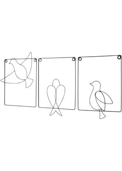 Dekoracja ścienna z motywem ptaszków (3 części) ze sklepu bonprix w kategorii Dekoracje ścienne - zdjęcie 170616698