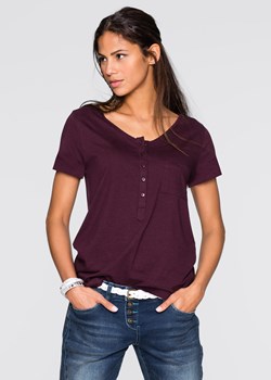 T-shirt z plisą guzikową ze sklepu bonprix w kategorii Bluzki damskie - zdjęcie 170616735