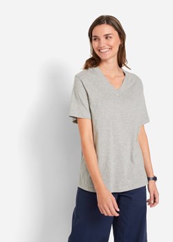 Długi shirt z dekoltem w szpic (5 sztuk), krótki rękaw ze sklepu bonprix w kategorii Bluzki damskie - zdjęcie 170617457