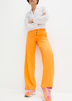 Spodnie palazzo z domieszką lnu, z długimi nogawkami ze sklepu bonprix w kategorii Spodnie damskie - zdjęcie 170618655