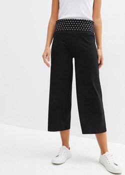Spodnie shirtowe culotte z wygodnym paskiem, dł. do łydki ze sklepu bonprix w kategorii Spodnie damskie - zdjęcie 170620299
