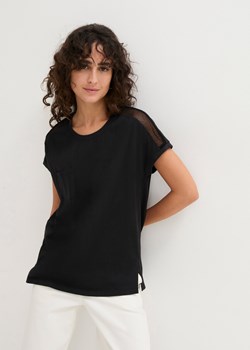 Luźniejszy shirt  z koronką, z bawełny organicznej ze sklepu bonprix w kategorii Bluzki damskie - zdjęcie 170620936