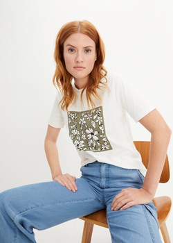 T-shirt z kwiatowym nadrukiem ze sklepu bonprix w kategorii Bluzki damskie - zdjęcie 170620939