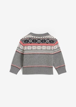 Sweter niemowlęcy z bawełny w norweski wzór ze sklepu bonprix w kategorii Bluzy i swetry - zdjęcie 170622507