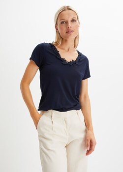 Shirt z koronkową wstawką ze sklepu bonprix w kategorii Bluzki damskie - zdjęcie 170622515