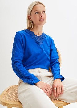 Shirt z długim rękawem i koronkową wstawką ze sklepu bonprix w kategorii Bluzki damskie - zdjęcie 170622518