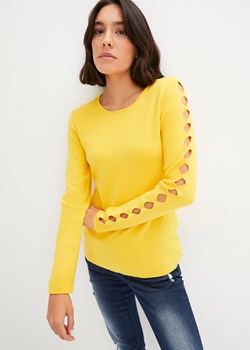 Sweter z rękawami z wycięciami ze sklepu bonprix w kategorii Swetry damskie - zdjęcie 170622526