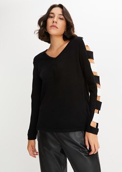 Sweter z rękawami z wycięciami ze sklepu bonprix w kategorii Swetry damskie - zdjęcie 170622545