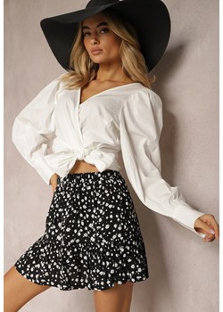 Czarna Rozkloszowana Spódnica Mini we Wzorki Werema ze sklepu Renee odzież w kategorii Spódnice - zdjęcie 170627979