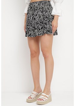 Czarno-Biała Spódnica Mini Rozkloszowana w Drobny Print Laledia ze sklepu Born2be Odzież w kategorii Spódnice - zdjęcie 170628579