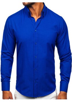 Koszula męska elegancka z długim rękawem chabrowa Bolf 5821-1 ze sklepu Denley w kategorii Koszule męskie - zdjęcie 170630297