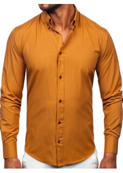 Koszula męska elegancka z długim rękawem camelowa Bolf 5821-1 ze sklepu Denley w kategorii Koszule męskie - zdjęcie 170630305