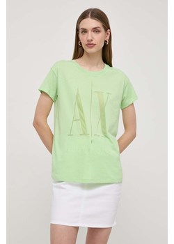 Armani Exchange t-shirt damski kolor zielony 8NYTHX YJ8XZ ze sklepu ANSWEAR.com w kategorii Bluzki damskie - zdjęcie 170632867