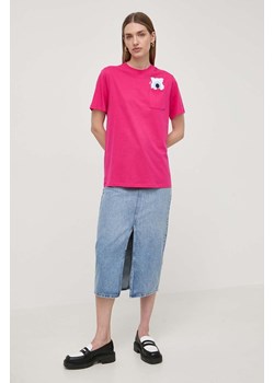 Karl Lagerfeld t-shirt bawełniany x Darcel Disappoints damski kolor różowy ze sklepu ANSWEAR.com w kategorii Bluzki damskie - zdjęcie 170632887
