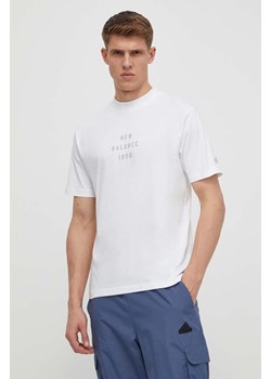 New Balance t-shirt bawełniany MT41519WT męski kolor biały z nadrukiem MT41519WT ze sklepu ANSWEAR.com w kategorii T-shirty męskie - zdjęcie 170633108