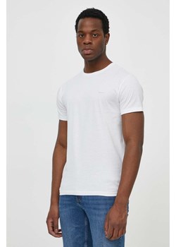 Gant t-shirt bawełniany męski kolor biały gładki ze sklepu ANSWEAR.com w kategorii T-shirty męskie - zdjęcie 170633118