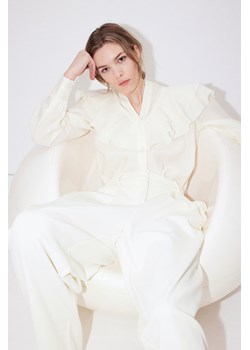 H & M - Bluzka z falbanami - Biały ze sklepu H&M w kategorii Bluzki damskie - zdjęcie 170635278