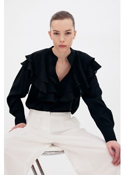 H & M - Bluzka z falbanami - Czarny ze sklepu H&M w kategorii Bluzki damskie - zdjęcie 170635298