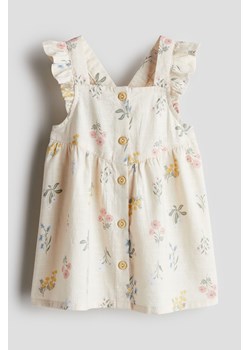 H & M - Bawełniana sukienka z falbankami - Beżowy ze sklepu H&M w kategorii Sukienki niemowlęce - zdjęcie 170635345